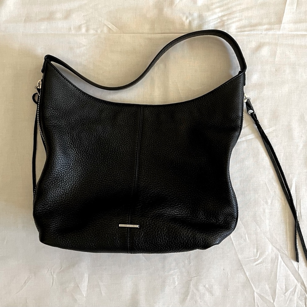 Rebecca Minkoff Bryn Black Hobo Bag Purse Double Zipper